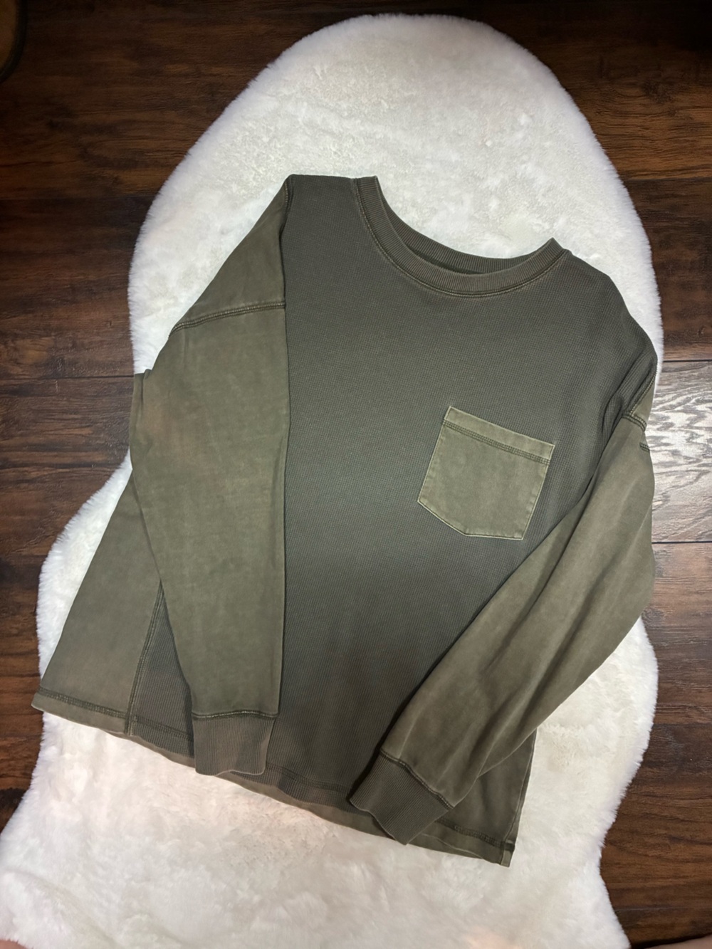 wild fable olive green long sleeve pocket top